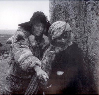 Anita Pallemberg and Marianne Faithfull at Stonehenge, April 1968.