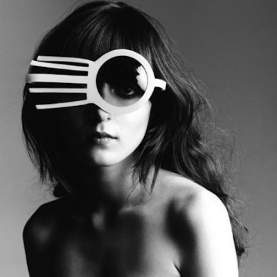 Model Irina Lazareanu wearing 1971 Pierre Cardin sunglas