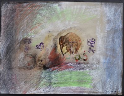 robert munford Gouache, Mixed-Media; 30x39 cm; Inscribed "Munford Paris 65"
